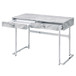 Tigress - Writing Desk - White Printed Faux Marble Top & Chrome