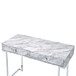 Tigress - Writing Desk - White Printed Faux Marble Top & Chrome