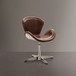 Brancaster - 33" Accent Chair With Swivel - Retro Brown Top Grain Leather & Aluminum