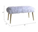 Bagley II - 20" Bench - White Faux Fur & Gold