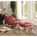 Quinto - Accent Chair - Antique Red Top Grain Leather & Stainless Steel