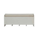 Berci - Bench With Storage - Beige Fabric & White