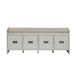 Berci - Bench With Storage - Beige Fabric & White