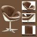 Brancaster - Accent Chair With Swivel - Retro Brown Top Grain Leather & Aluminum