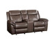 Lydia - Motion Loveseat With USB & Console - Brown Leather Aire