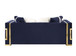 Virrux - Loveseat With 4 Pillows - Blue Velvet & Gold