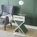 Noralie - Accent Table, X-Shaped Base - Mirrored & Faux Diamonds