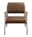 Eacnlz - Accent Chair - Cocoa Top Grain Leather & Matt Iron
