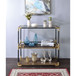 Heleris - Console Table - Smoky Glass Top & Black & Gold