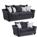 Sofa and Loveseat Set Calvin Gray  Fabric by Happy Homes HH-Behold-1060