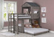 Campsite Loft Twin over Full Size in Rustic Dirty Gray