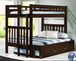 Mission Pine Bunkbed Twin over Full Size in Cappuccino
