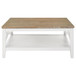 Maisy - Square Wooden Coffee Table With Shelf - Brown And White