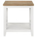 Maisy - Square Wooden End Table With Shelf - Brown And White