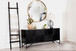 Riddell - 4 Door Wood Reeding Accent Cabinet - Matte Black