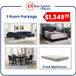 SHARON 3 ROOM PACKAGE WITH FREE MATTRESS
