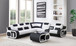 Tron White Sectional in Leather Match with Storage Ottoman by New Era Furniture