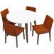 Dining Set Palmer White Top Table with 4 Virginia Burnt Orange Velvet Chairs | KM Home Furniture and Mattress Store | Houston TX | Best Furniture stores in Houston