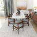 Alpine (Large - WHITE) Dining Set with 6 Zola (Gray Fabric) Dining Chairs | KM Home Furniture and Mattress Store | Houston TX | Best Furniture stores in Houston