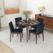 Aliana Dining set with 4 Virginia Blue Chairs (Walnut) | KM Home Furniture and Mattress Store | Houston TX | Best Furniture stores in Houston
