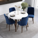 Dining set, Palmer White Table with 4 Evette Blue Dining Chairs | KM Home Furniture and Mattress Store | Houston TX | Best Furniture stores in Houston