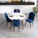 Dining set, Palmer White Table with 4 Evette Blue Dining Chairs | KM Home Furniture and Mattress Store | Houston TX | Best Furniture stores in Houston