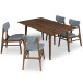Adira Large Walnut Dining Set - 4 Collins Grey  Chairs | KM Home Furniture and Mattress Store | TX | Best Furniture stores in Houston