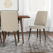 Adira Large Walnut Dining Set - 6 Evette Beige Velvet Chairs | KM Home Furniture and Mattress Store | TX | Best Furniture stores in Houston