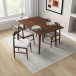 Adira Small Walnut Dining Set - 4 Winston Beige Chairs | KM Home Furniture and Mattress Store | TX | Best Furniture stores in Houston