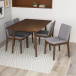 Adira Small Walnut Dining Set - 4 Virginia Gray Chairs | KM Home Furniture and Mattress Store | TX | Best Furniture stores in Houston