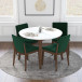 Palmer White Dining Set - 4 Virginia Green Chairs | KM Home Furniture and Mattress Store | TX | Best Furniture stores in Houston