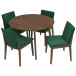 Aliana  Dining Set - 4 Virginia Green Chairs (Walnut) | KM Home Furniture and Mattress Store | TX | Best Furniture stores in Houston