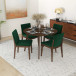 Aliana  Dining Set - 4 Virginia Green Chairs (Walnut) | KM Home Furniture and Mattress Store | TX | Best Furniture stores in Houston