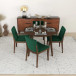 Aliana  Dining Set - 4 Virginia Green Chairs (Walnut) | KM Home Furniture and Mattress Store | TX | Best Furniture stores in Houston