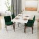 Alpine Large White Dining Set - 4 Virginia Green Velvet Chairs | KM Home Furniture and Mattress Store | TX | Best Furniture stores in Houston