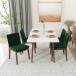 Alpine Large White Dining Set - 4 Virginia Green Velvet Chairs | KM Home Furniture and Mattress Store | TX | Best Furniture stores in Houston