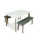 Abbott Dining Set - 2 Gray Abbott Benches Large  | KM Home Furniture and Mattress Store | TX | Best Furniture stores in Houston