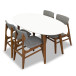 Rixos Walnut Oval Dining Set - 4 Collins Dining Chairs | KM Home Furniture and Mattress Store | TX | Best Furniture stores in Houston