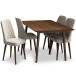 Alpine Small Walnut Dining Set - 4 Evette Beige Velvet Chairs | KM Home Furniture and Mattress Store | TX | Best Furniture stores in Houston