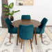 Palmer Dining set with 4 Evette Teal Dining Chairs (Walnut) | KM Home Furniture and Mattress Store | Houston TX | Best Furniture stores in Houston