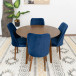 Aliana Dining Set with 4 Evette Blue Chairs (Walnut) | KM Home Furniture and Mattress Store | Houston TX | Best Furniture stores in Houston