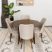 Aliana Dining Set with 4 Evette Beige Chairs (Walnut) | KM Home Furniture and Mattress Store | Houston TX | Best Furniture stores in Houston