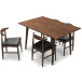 Adira Small Walnut Dining Set - 4 Winston Black Leather Chairs | KM Home Furniture and Mattress Store | TX | Best Furniture stores in Houston