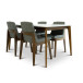 Selena Dining Set -  4 Ohio Dark Grey Dining Chairs | KM Home Furniture and Mattress Store | TX | Best Furniture stores in Houston