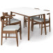 Adira Small White Top Dining Set - 4 Zola Gray Chairs | KM Home Furniture and Mattress Store | TX | Best Furniture stores in Houston