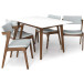 Adira Small White Top Dining Set - 4 Ricco Light Gray Chairs | KM Home Furniture and Mattress Store | TX | Best Furniture stores in Houston