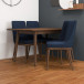 Adira Small Walnut Dining Set - 4 Brighton Navy Blue Chairs | KM Home Furniture and Mattress Store | TX | Best Furniture stores in Houston