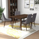 Adira Large Walnut Dining Set - 4 Brighton Gray Chairs | KM Home Furniture and Mattress Store | TX | Best Furniture stores in Houston