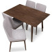 Adira Small Walnut Dining Set - 4 Brighton Gray Chairs | KM Home Furniture and Mattress Store | TX | Best Furniture stores in Houston