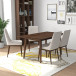 Adira Large Walnut Dining Set - 4 Brighton Beige Chairs | KM Home Furniture and Mattress Store | TX | Best Furniture stores in Houston